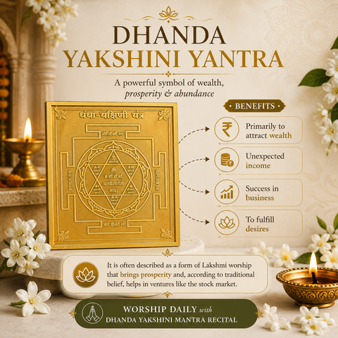 Studio Vaidik Dhanda Yakshini Yantra for business growth (Copper/ Tamrapatra, gold plated)