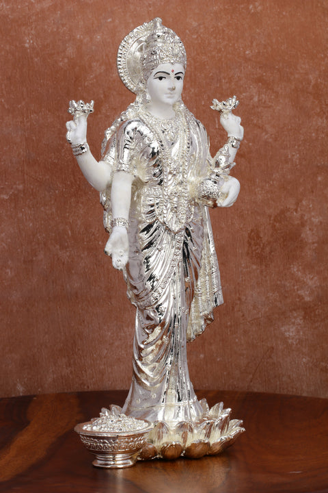 Studio Vaidik White Pure Silver Plated 10 Dhan Laxmi Murti for Goodness