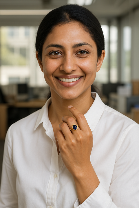 Studio Vaidik Neelam/ Blue Sapphire Ring 5.25 ratti