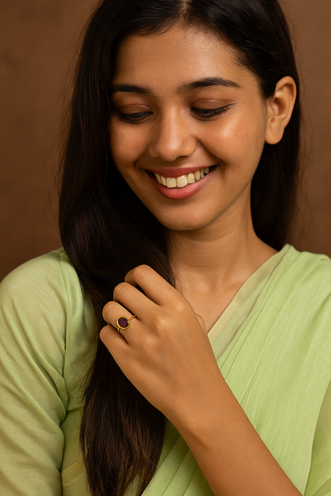 Studio Vaidik Ruby/ Manik Ring-7.25 Ratti with Lab certified gemstone